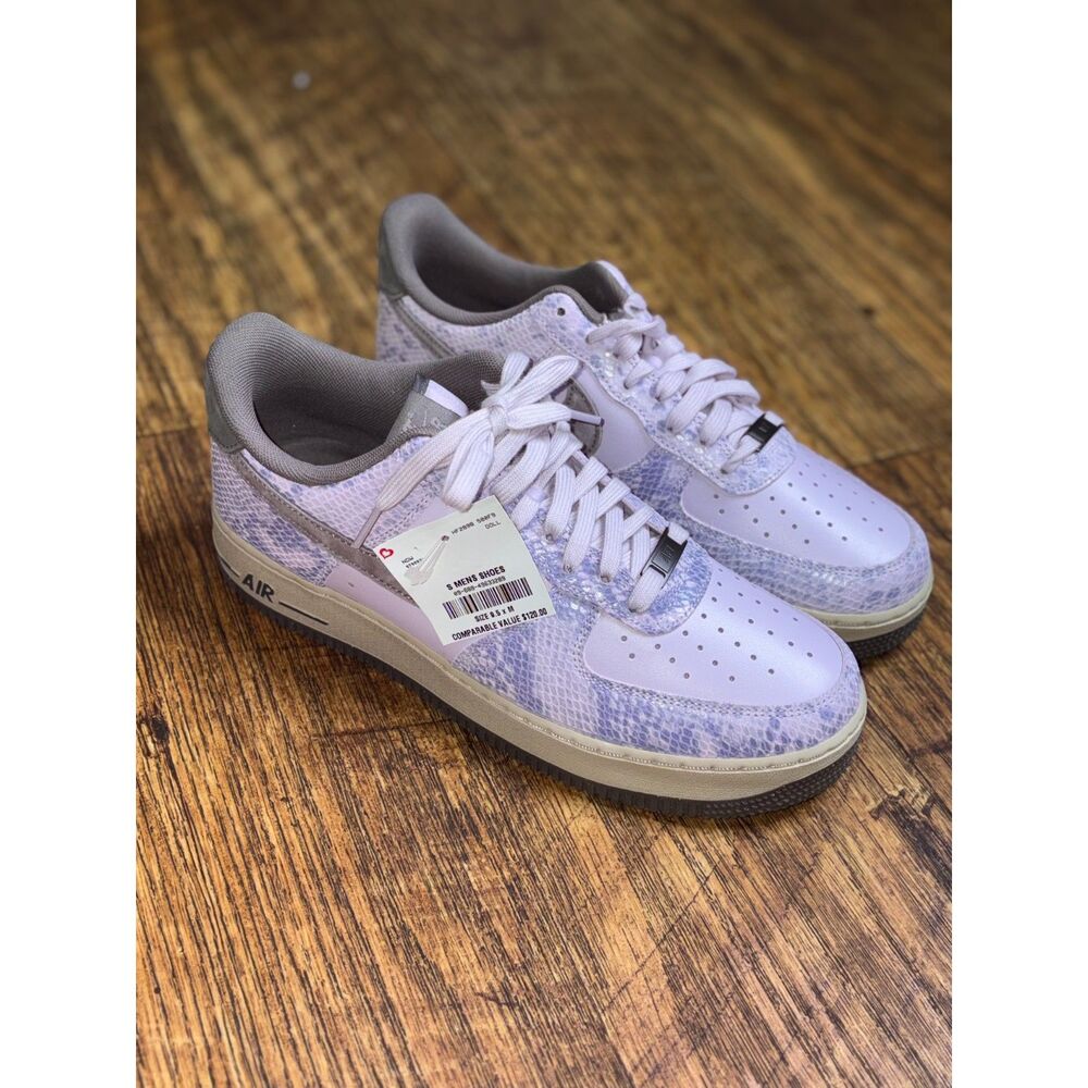 Nike Air Force 1 '07 LV8 Purple Snakeskin Men's Low Top Sneakers - Picture 5 of 8